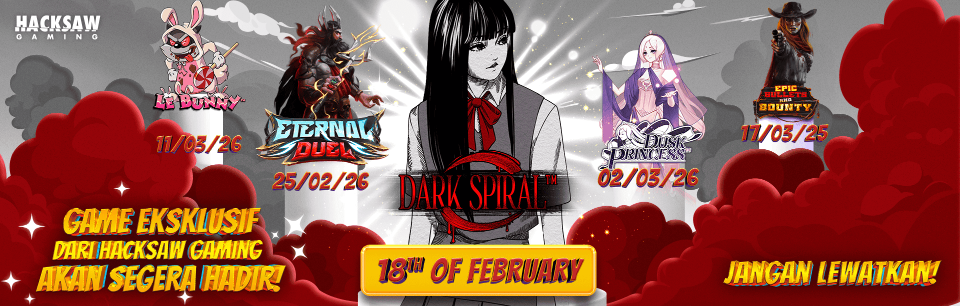 HACKSAW - DARK SPIRAL GAME PROMO BANNERHACKSAW - DARK SPIRAL GAME PROMO BANNER